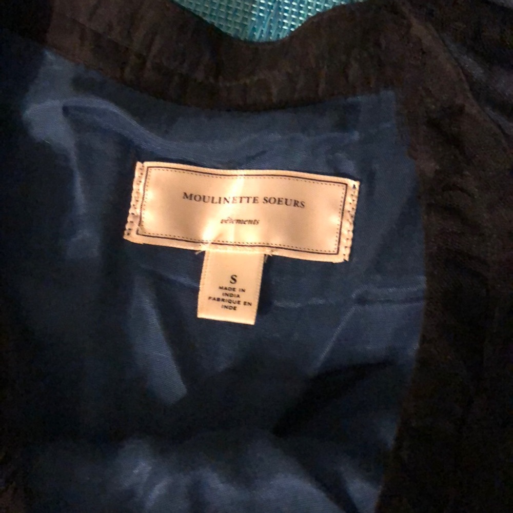 Anthropologie dress blue with black overlay - Picture 6 of 8
